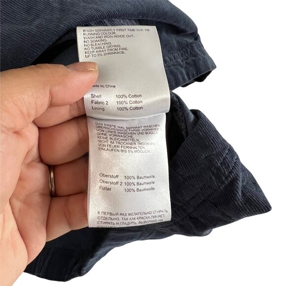 Fransa Blue Corduroy Buckle Detail Asymmetric Bottom Dress Size Medium - Picture 4 of 6